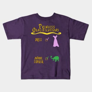 Princess Qualifications (Rapunzel Version) Kids T-Shirt